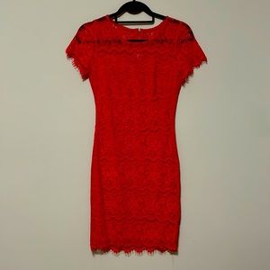 Red lace dress, like new!